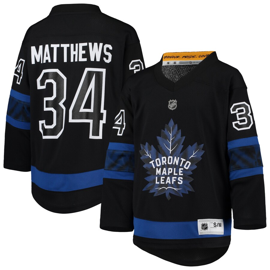 Youth Toronto Maple Leafs Auston Matthews Black Alternate Replica Player Jersey - Puhuasuan