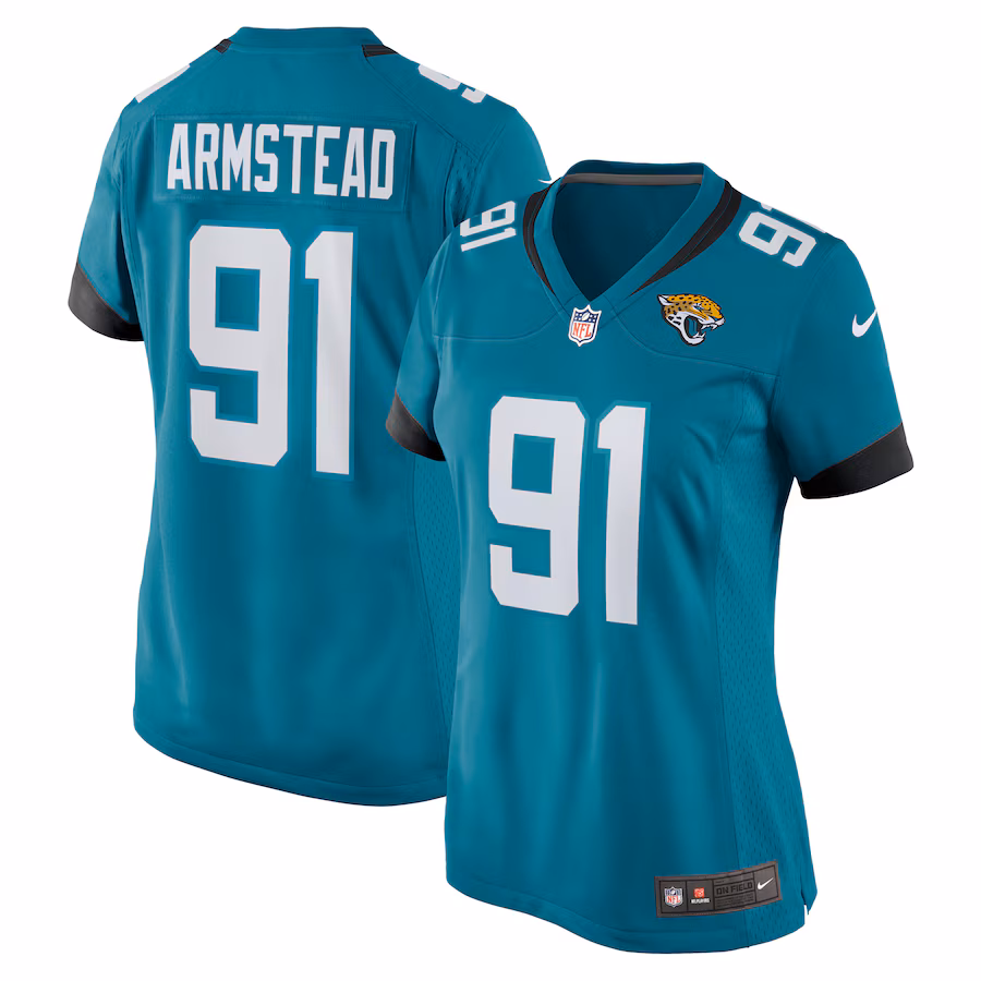 Women's Jacksonville Jaguars Arik Armstead Nike  Teal Team Game Jersey - Puhuasuan