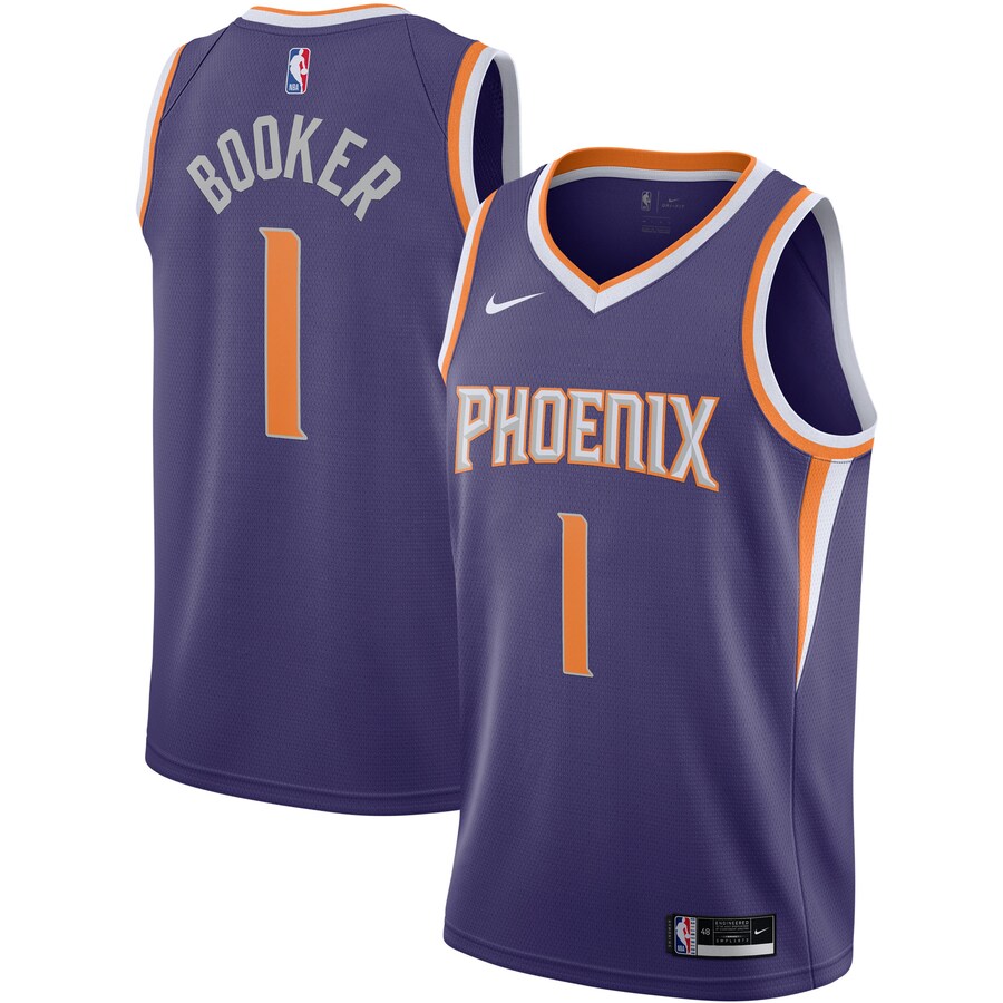 Men's Phoenix Suns Devin Booker Nike Purple 2020/21 Swingman Jersey - Icon Edition - Puhuasuan