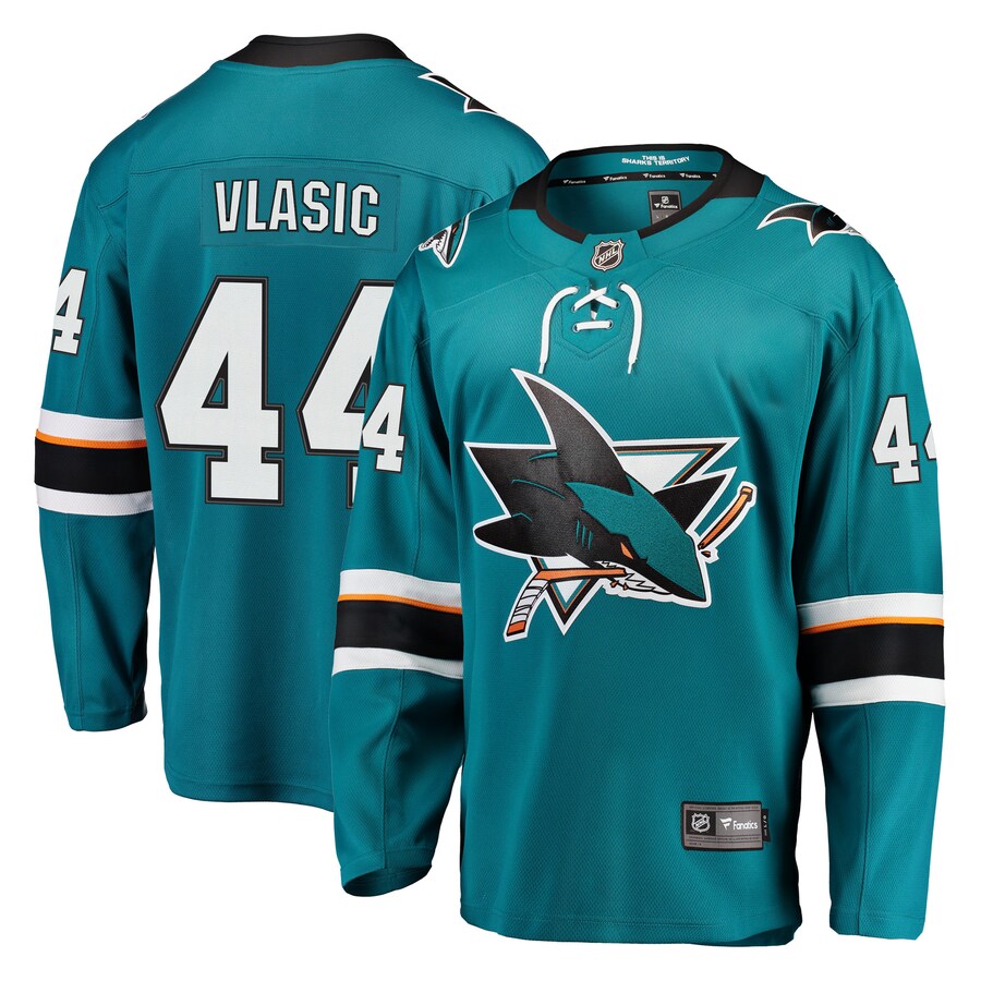 Men's San Jose Sharks Marc-Edouard Vlasic Fanatics Branded Teal Breakaway Jersey - Puhuasuan