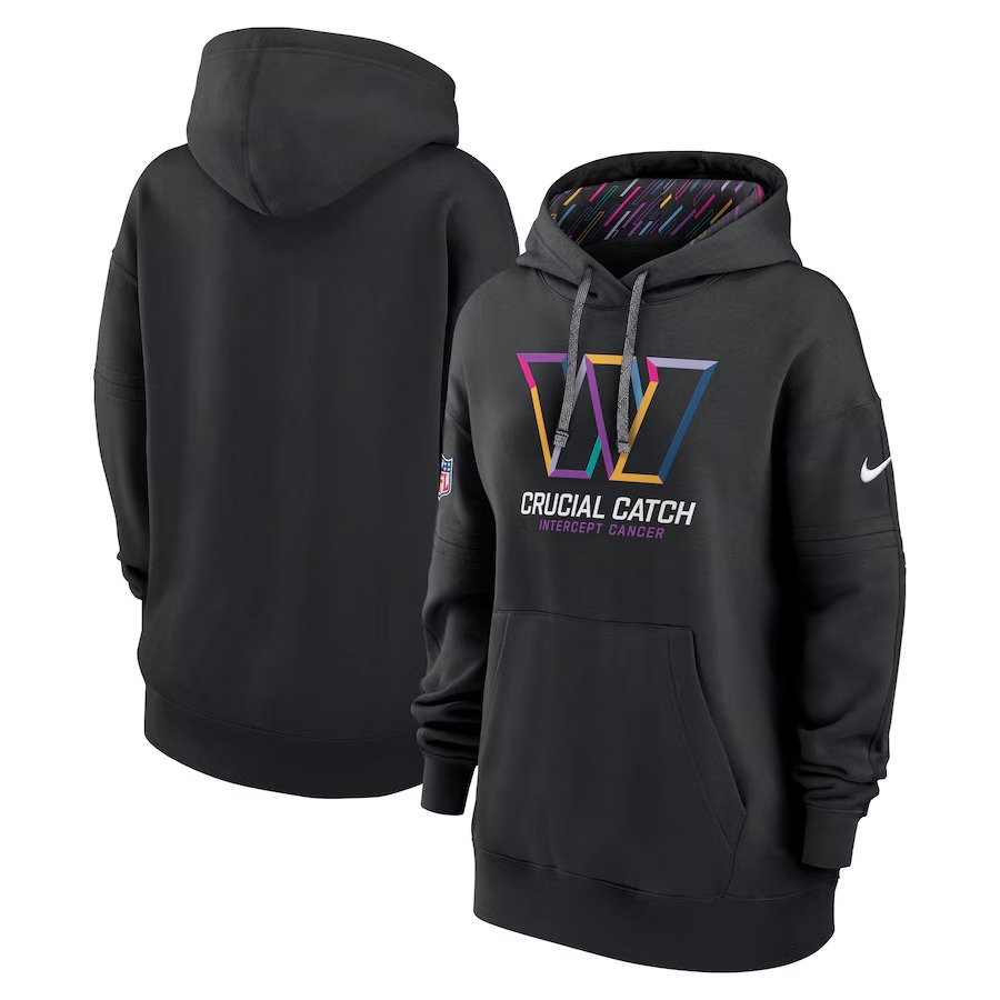 Women's Washington Commanders  Nike Black 2024 NFL Crucial Catch Club Pullover Hoodie - Puhuasuan