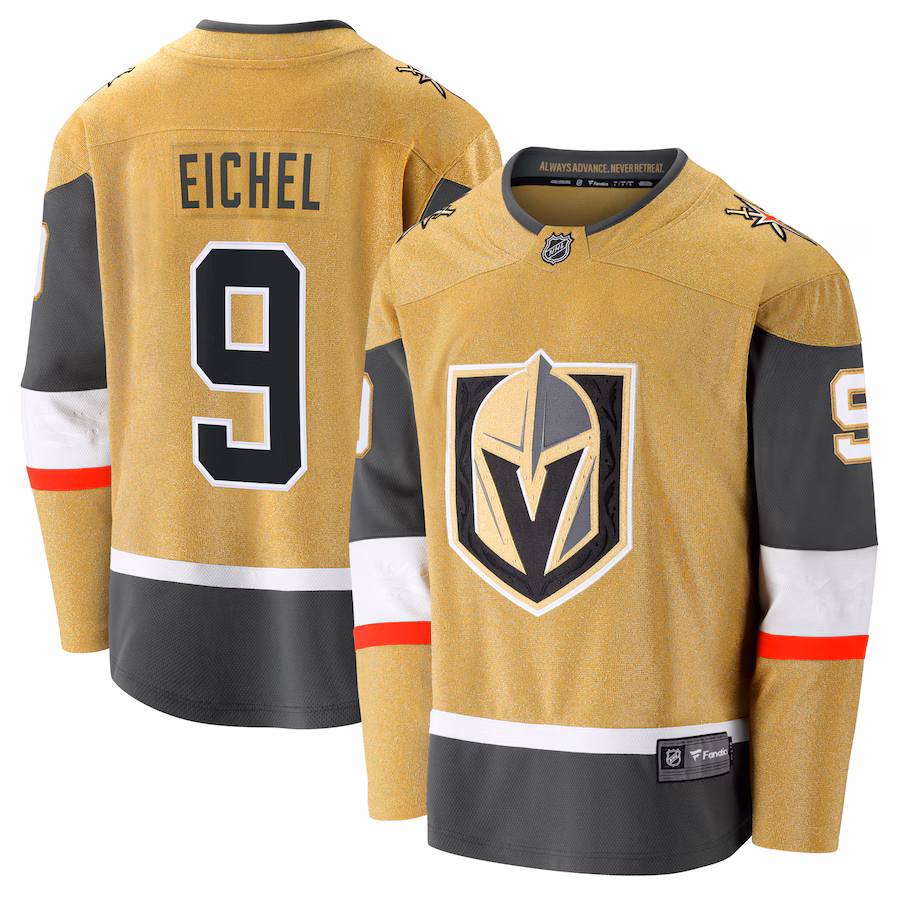 Men's Vegas Golden Knights Jack Eichel Fanatics Gold Home Breakaway Jersey - Puhuasuan