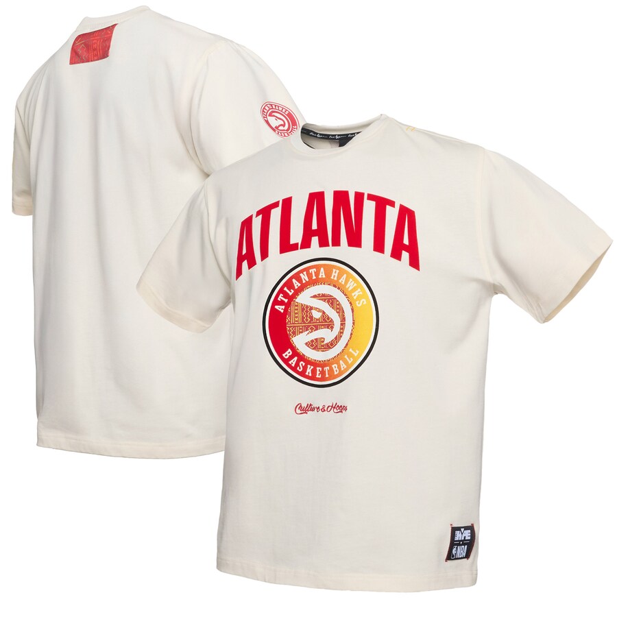 Men's Atlanta Hawks  NBA x Two Hype Cream Culture & Hoops Collection Premium T-Shirt - Puhuasuan