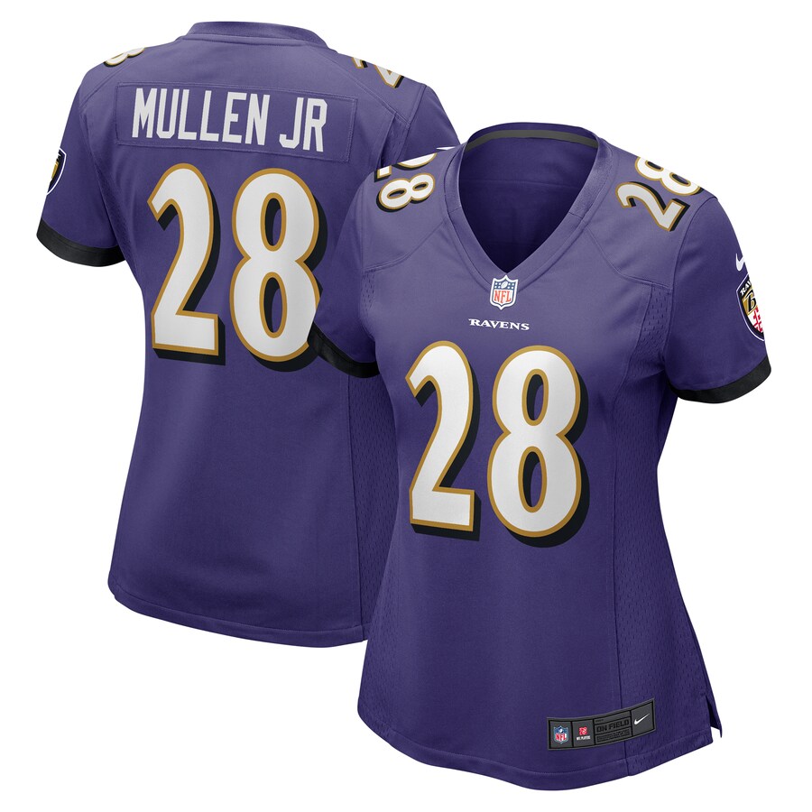Women's Baltimore Ravens Trayvon Mullen Jr. Nike  Purple Team Game Jersey - Puhuasuan