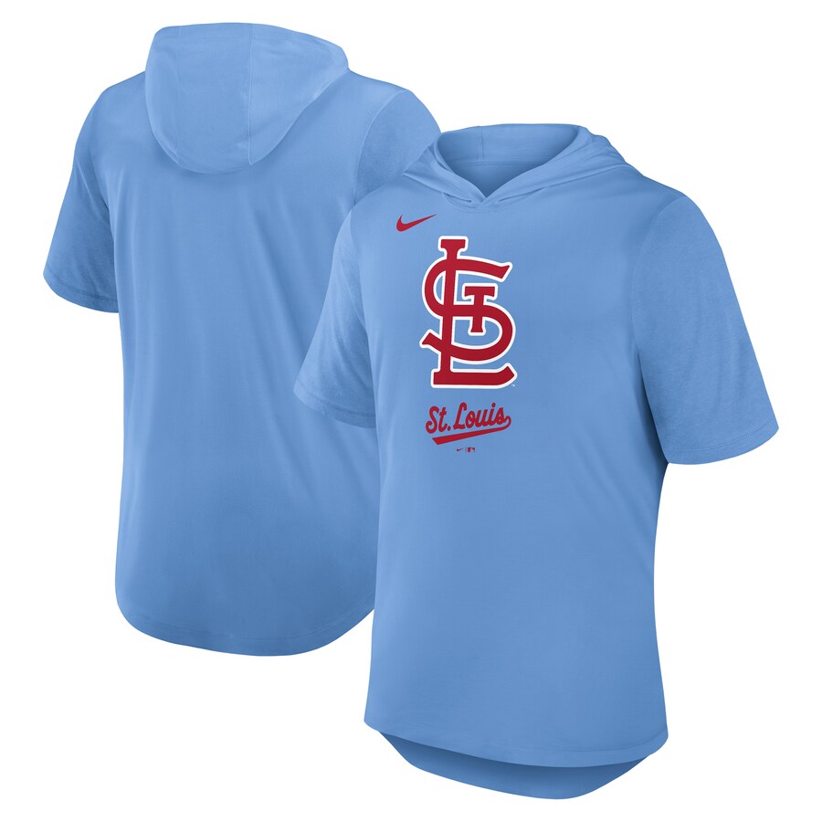Men's St. Louis Cardinals Nike Light Blue Tri-Blend Hoodie T-Shirt - Puhuasuan