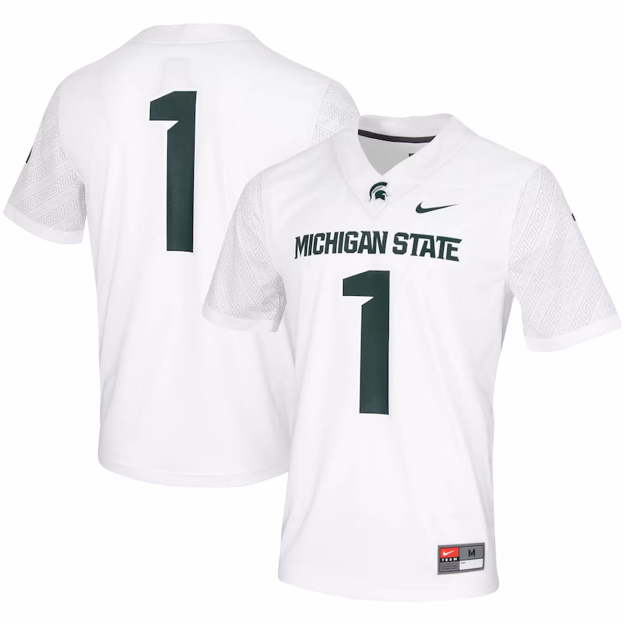 Men's Nike #1 White Michigan State Spartans Untouchable Game Jersey - Puhuasuan