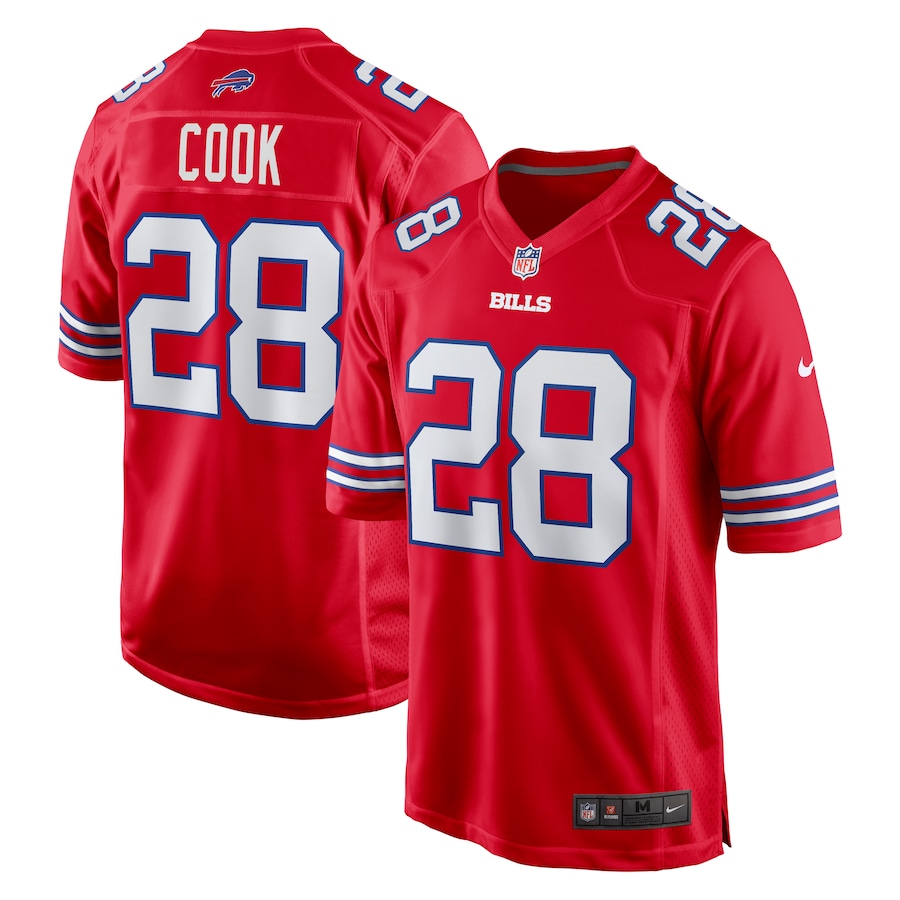 Men's Buffalo Bills James Cook Nike Red Alternate Game Jersey - Puhuasuan