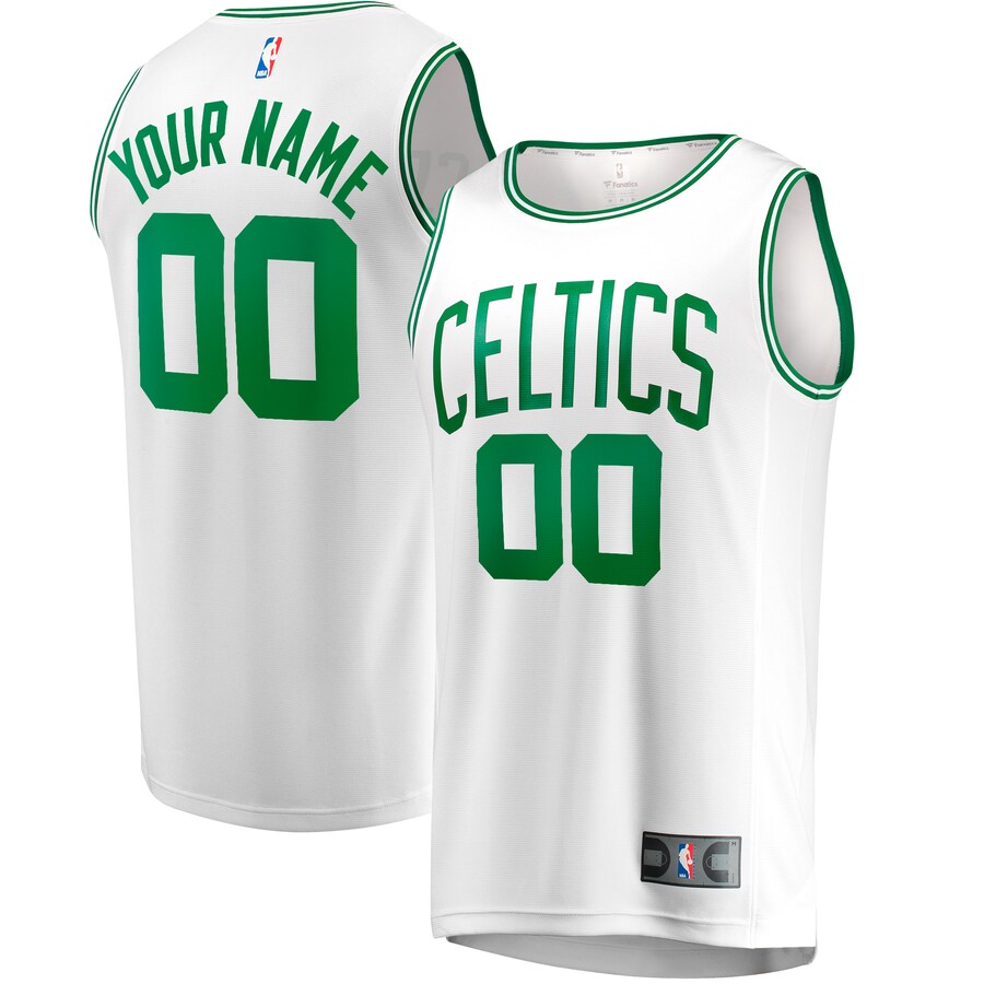 Youth Boston Celtics  Fanatics White Fast Break Replica Custom Jersey - Association Edition - Puhuasuan
