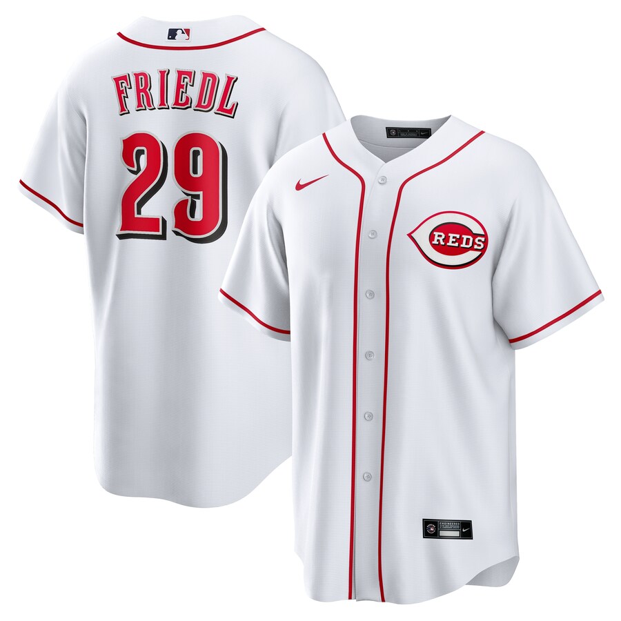 Men's Cincinnati Reds TJ Friedl Nike White Home Replica Jersey - Puhuasuan