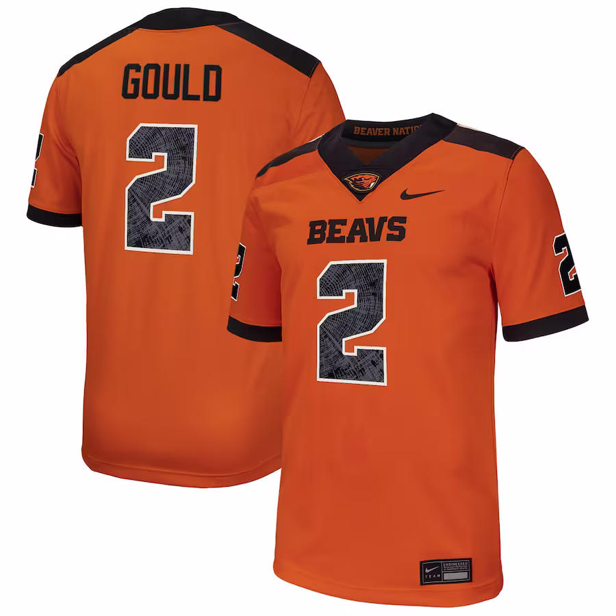 Anthony Gould Oregon State Beavers Nike NIL Football Player Jersey - Orange - Puhuasuan