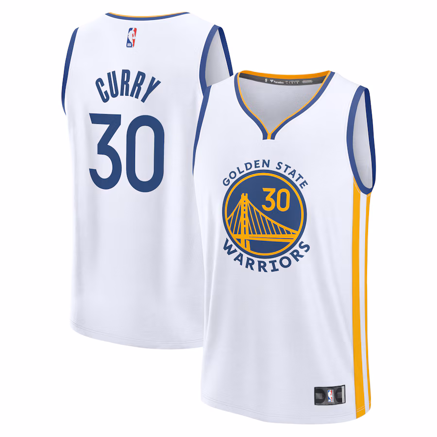 Men's Golden State Warriors Stephen Curry Fanatics White Fast Break Replica Player Jersey - Association Edition - Puhuasuan