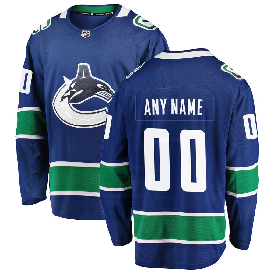 Men's Vancouver Canucks Fanatics Branded Blue Home Team Breakaway Custom Jersey - Puhuasuan