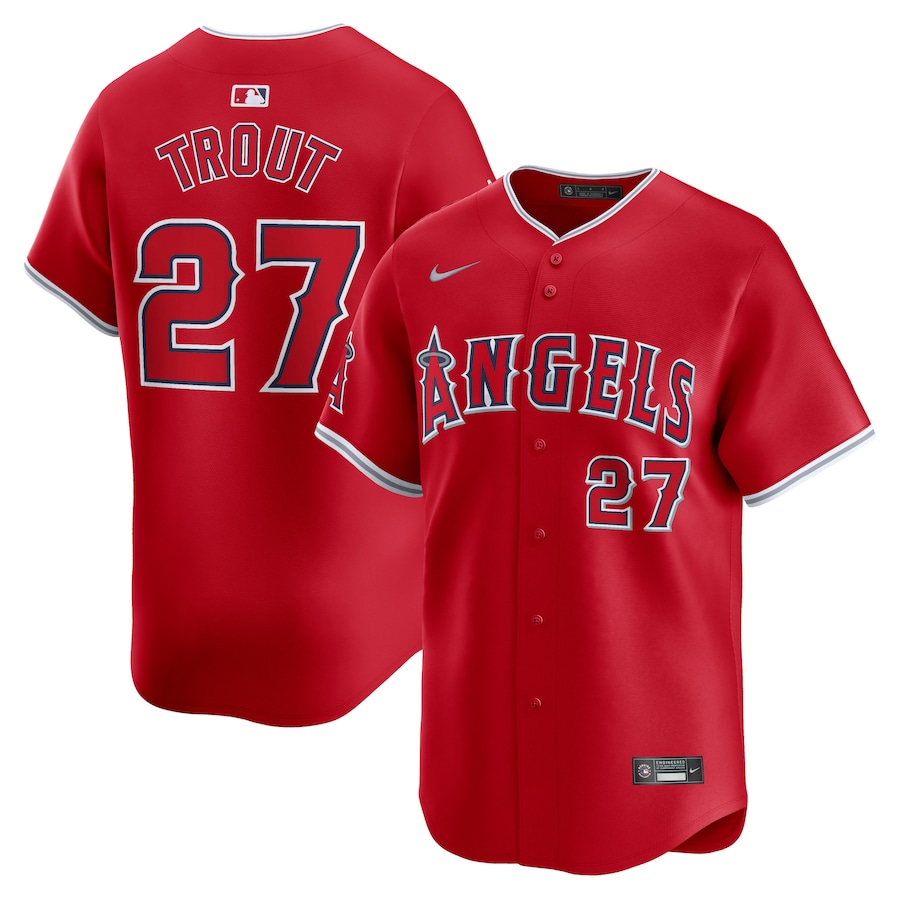 Men's Los Angeles Angels Mike Trout Nike Red Alternate Limited Player Jersey - Puhuasuan