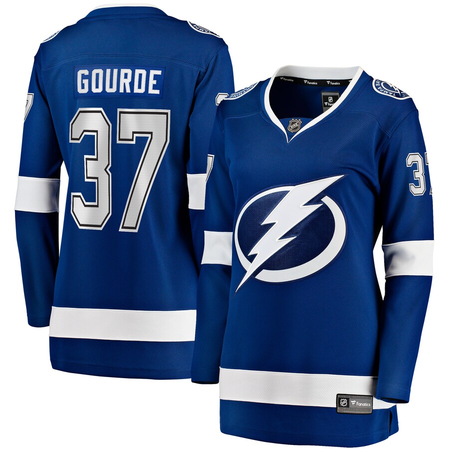 Women's Tampa Bay Lightning Yanni Gourde Fanatics Blue Home Breakaway Player Jersey - Puhuasuan