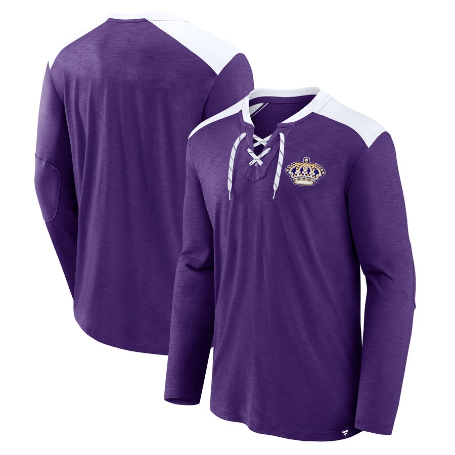 Men's Los Angeles Kings Fanatics Purple Special Edition 2.0 Long Sleeve Lace-Up T-Shirt - Puhuasuan