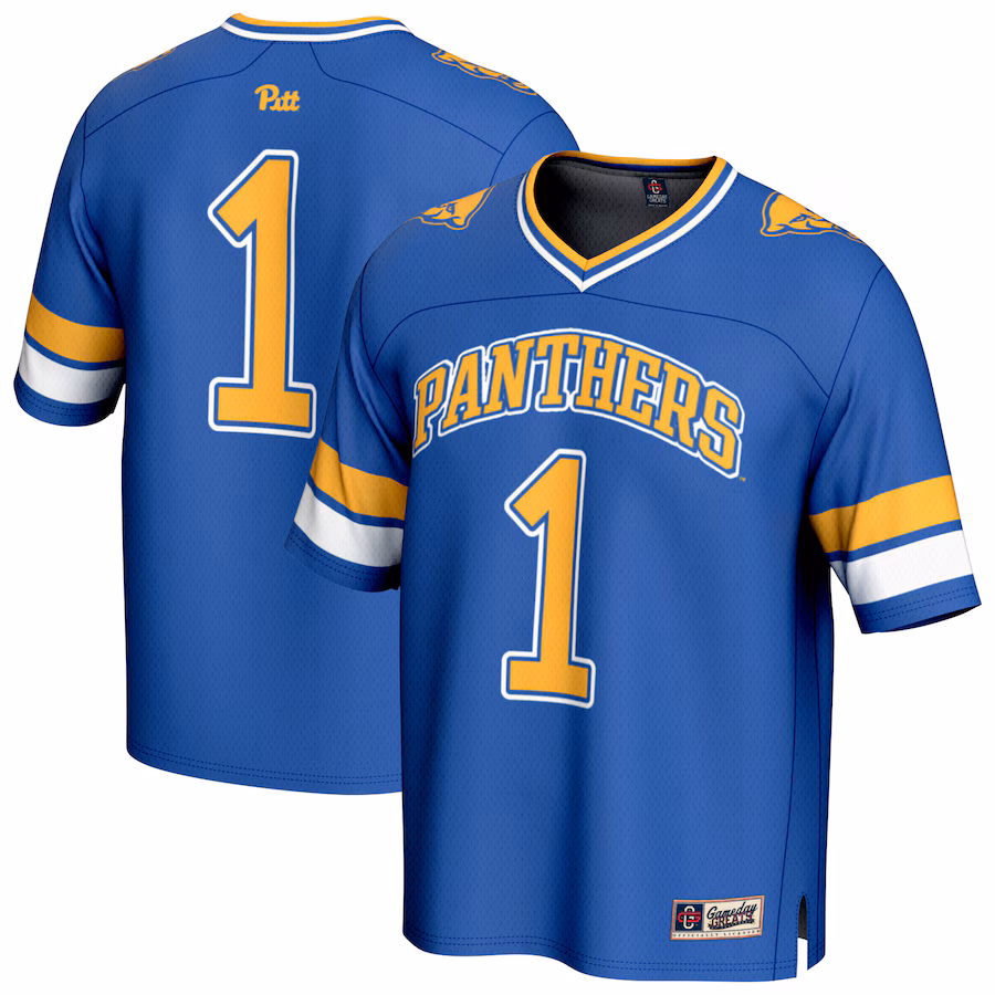 GameDay Greats #1 Royal Pitt Panthers Lightweight Collegiate Football Fashion Jersey - Puhuasuan