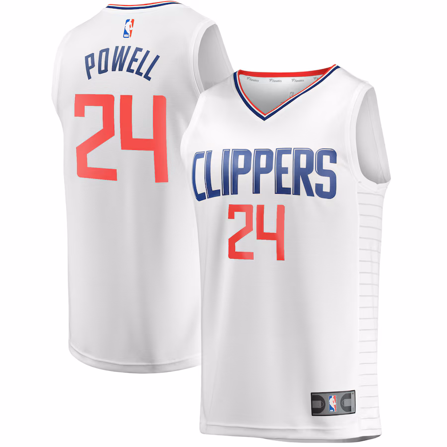 Men's LA Clippers Norman Powell Fanatics White Fast Break Player Jersey - Association Edition - Puhuasuan