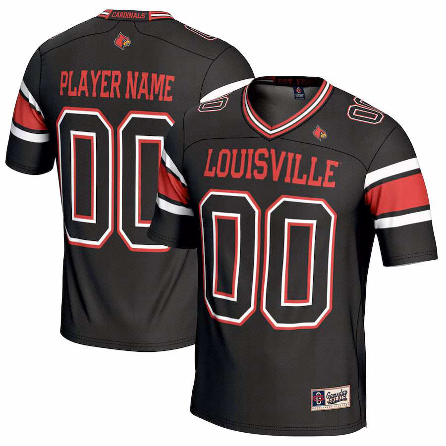Louisville Cardinals GameDay Greats NIL Pick-A-Player Football Jersey - Black - Puhuasuan