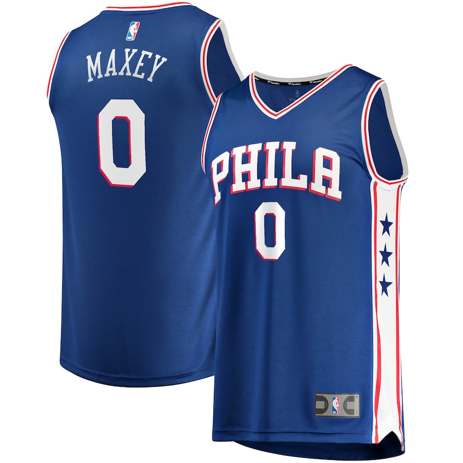 Youth Philadelphia 76ers Tyrese Maxey Fanatics Royal 2020/21 Fast Break Replica Jersey - Icon Edition - Puhuasuan