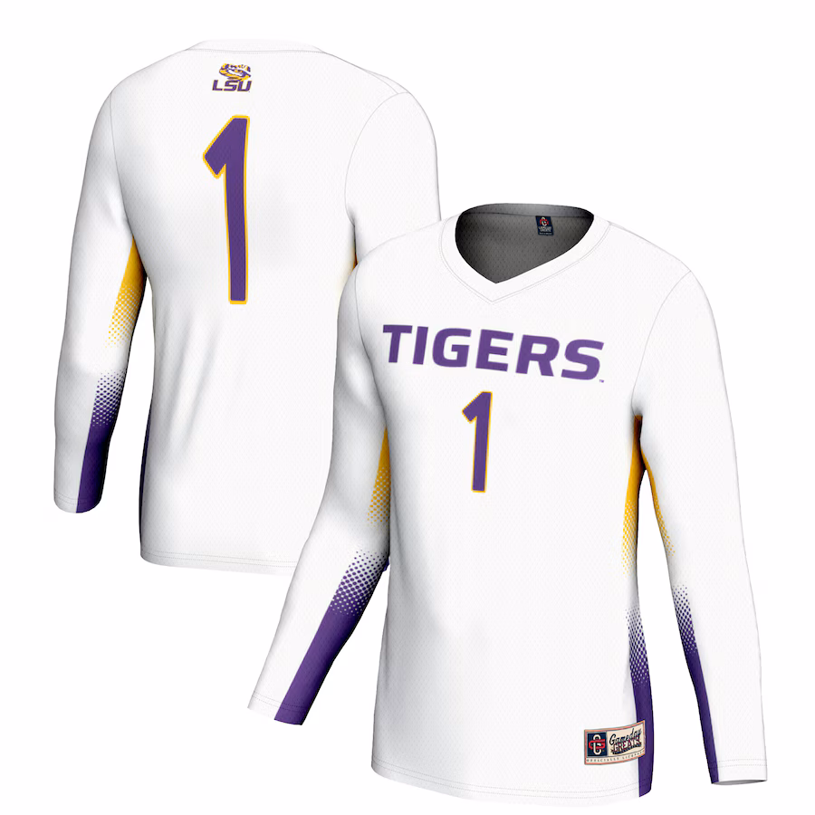Youth GameDay Greats #1 White LSU Tigers Lightweight Women's Volleyball Jersey - Puhuasuan