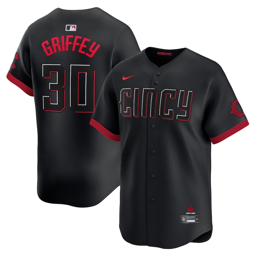 Men's Cincinnati Reds Ken Griffey Jr. Nike Black City Connect Limited Player Jersey - Puhuasuan