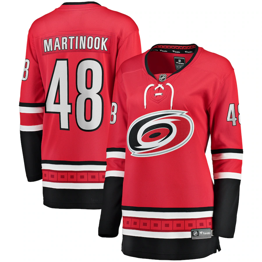 Women's Carolina Hurricanes Jordan Martinook Fanatics Red Alternate Breakaway Player Jersey - Puhuasuan