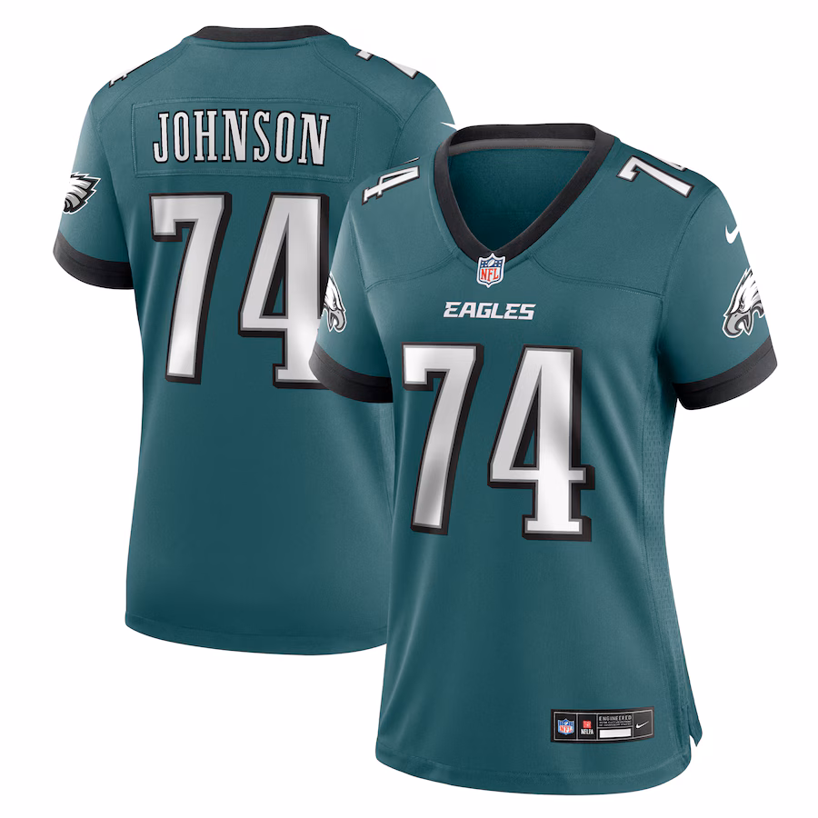 Women's Philadelphia Eagles Fred Johnson Nike Midnight Green Team Game Jersey - Puhuasuan