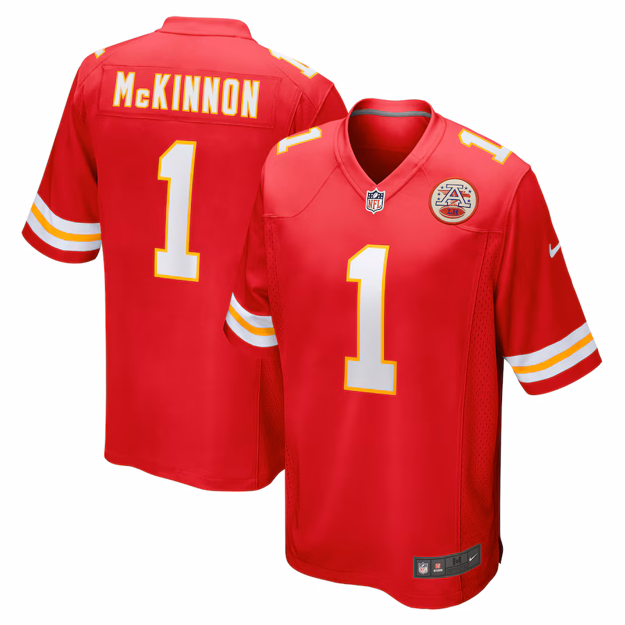 Men's Kansas City Chiefs Jerick McKinnon Nike Red Game Player Jersey - Puhuasuan