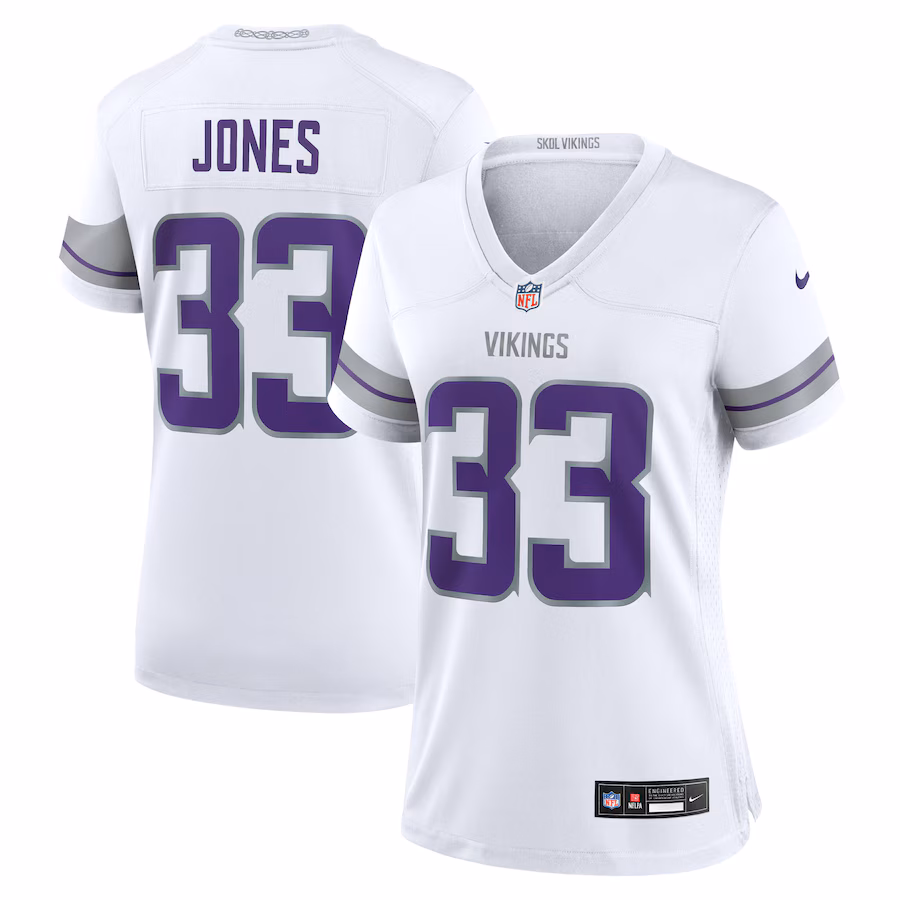 Women's Minnesota Vikings Aaron Jones Nike White Alternate Game Player Jersey - Puhuasuan