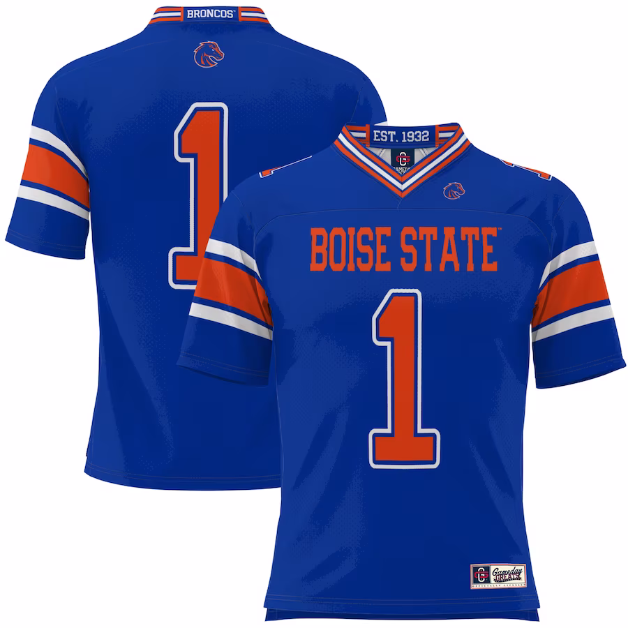 #1 Boise State Broncos GameDay Greats Football Jersey - Royal - Puhuasuan