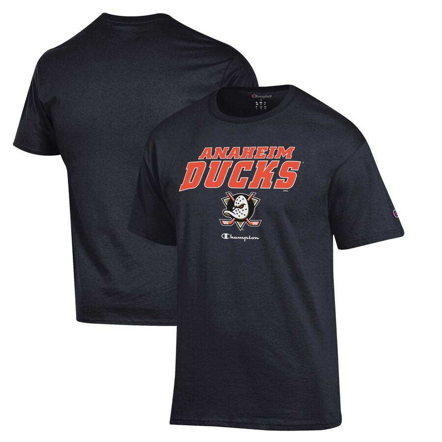 Men's Anaheim Ducks Champion Black Jersey T-Shirt - Puhuasuan