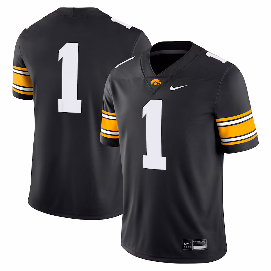 #1 Iowa Hawkeyes Nike Game Jersey - Black - Puhuasuan