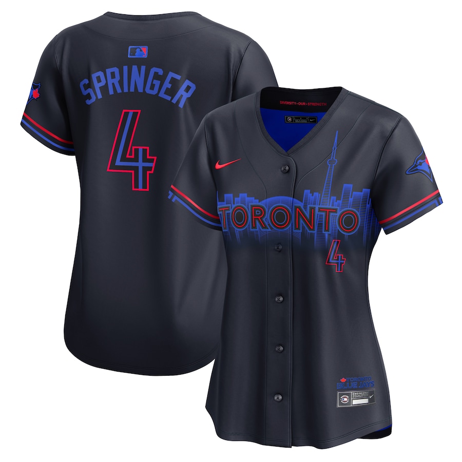 Women's Toronto Blue Jays George Springer Nike Navy 2024 City Connect Limited Player Jersey - Puhuasuan