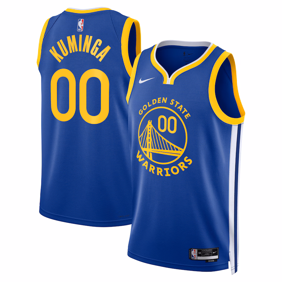 Unisex Golden State Warriors Jonathan Kuminga Nike Royal Swingman Badge Player Jersey - Icon Edition - Puhuasuan