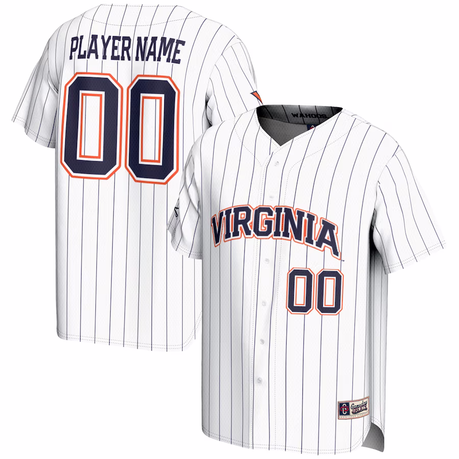 Virginia Cavaliers GameDay Greats NIL Pick-A-Player Lightweight Baseball Jersey - White - Puhuasuan