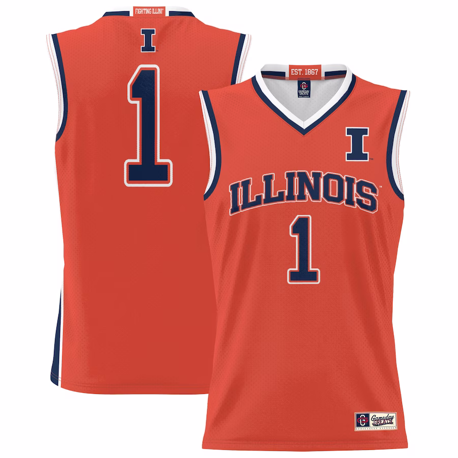 #1 Illinois Fighting Illini GameDay Greats Youth Lightweight Basketball Jersey - Orange - Puhuasuan