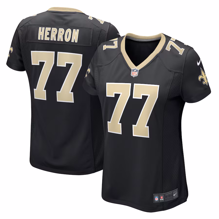 Women's New Orleans Saints Justin Herron Nike Black Game Jersey - Puhuasuan