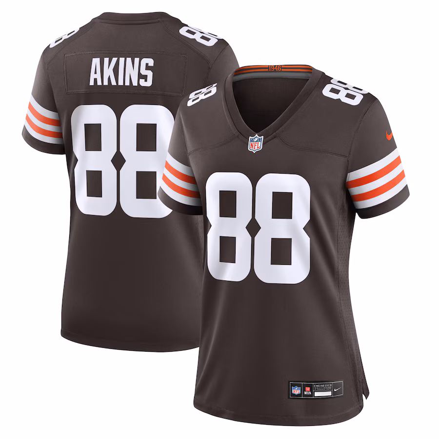Women's Cleveland Browns Jordan Akins Nike Brown Game Jersey - Puhuasuan