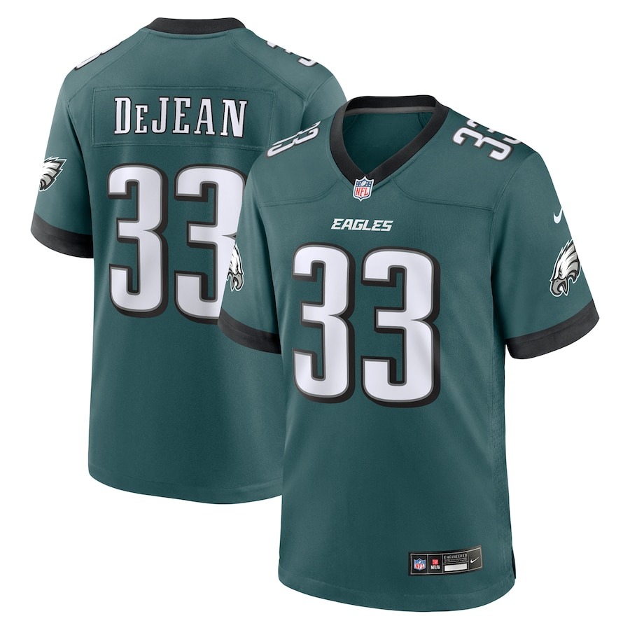 Men's Philadelphia Eagles Cooper DeJean Nike Midnight Green Team Game Jersey - Puhuasuan