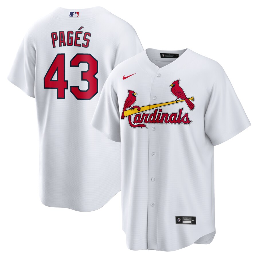 Men's St. Louis Cardinals Pedro Pagés Nike White Home Replica Jersey - Puhuasuan