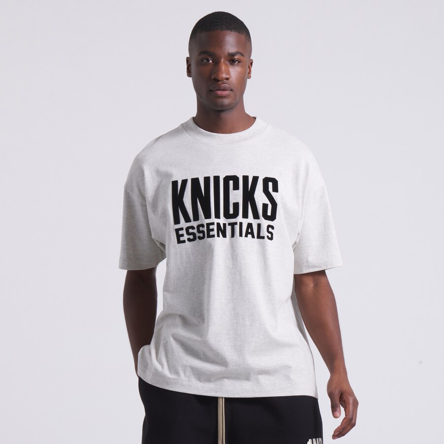 Unisex New York Knicks Fear of God Heather Gray NBA x ESSENTIALS T-Shirt - Puhuasuan