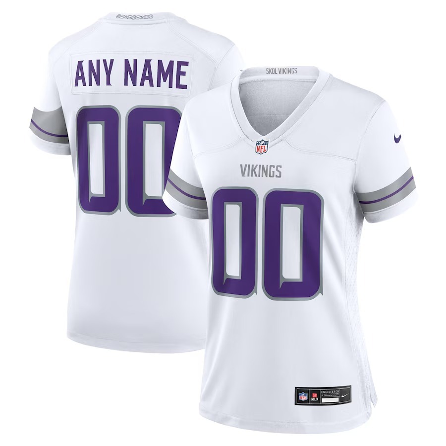 Women's Minnesota Vikings Nike White Alternate Custom Game Jersey - Puhuasuan
