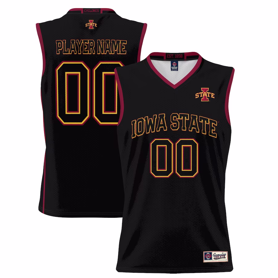 Iowa State Cyclones GameDay Greats Unisex  Lightweight NIL Pick-A-Player Basketball Jersey - Black - Puhuasuan