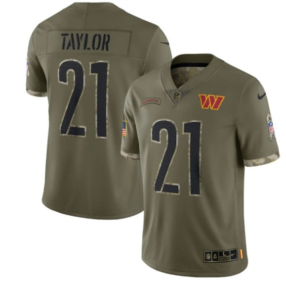 Men's Washington Commanders #21 Sean Taylor 2022 Olive Salute To Service Limited Stitched Jersey - Puhuasuan