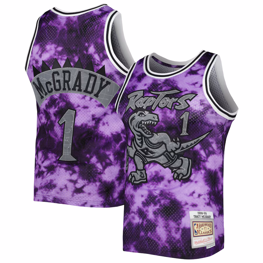Men's Toronto Raptors Tracy McGrady Mitchell & Ness Purple 1998/99 Galaxy Swingman Jersey - Puhuasuan