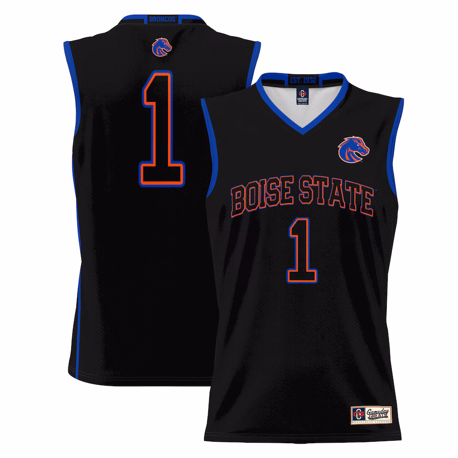 Youth GameDay Greats Black #1 Boise State Broncos Lightweight Basketball Jersey - Puhuasuan