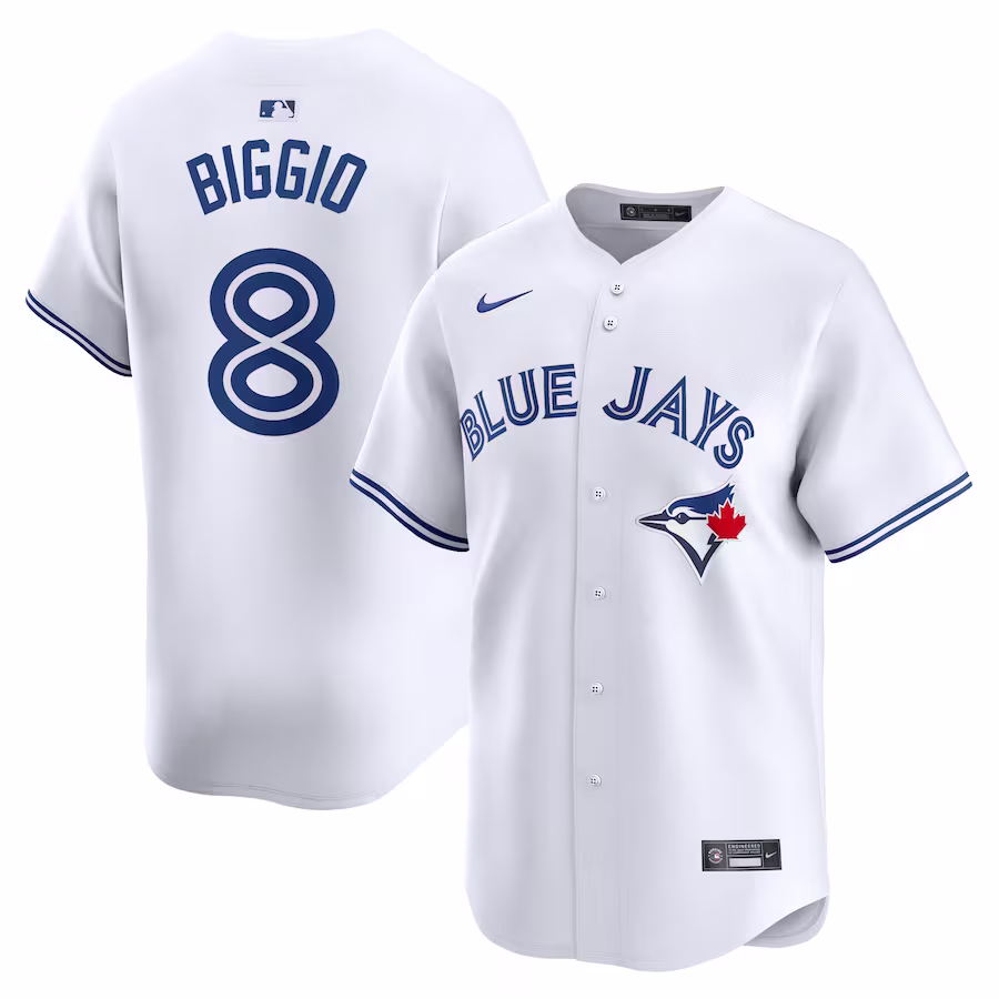 Men's Toronto Blue Jays Cavan Biggio Nike White Home Limited Player Jersey - Puhuasuan