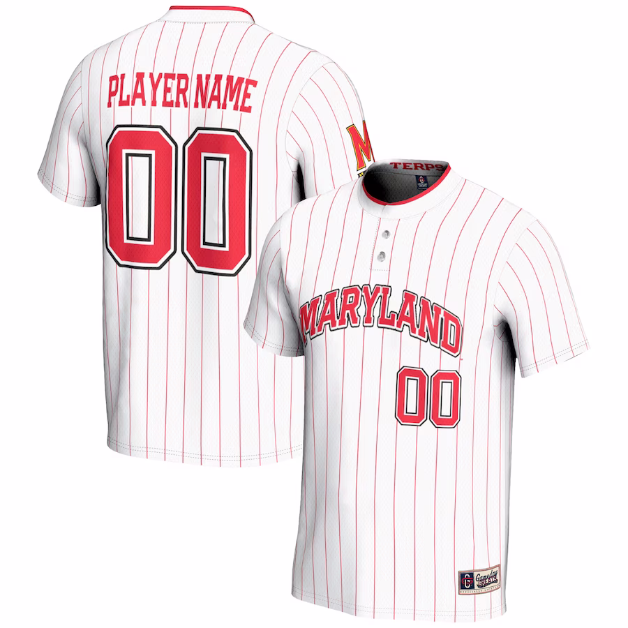 Maryland Terrapins GameDay Greats NIL Pick-A-Player Lightweight Softball Jersey - White - Puhuasuan