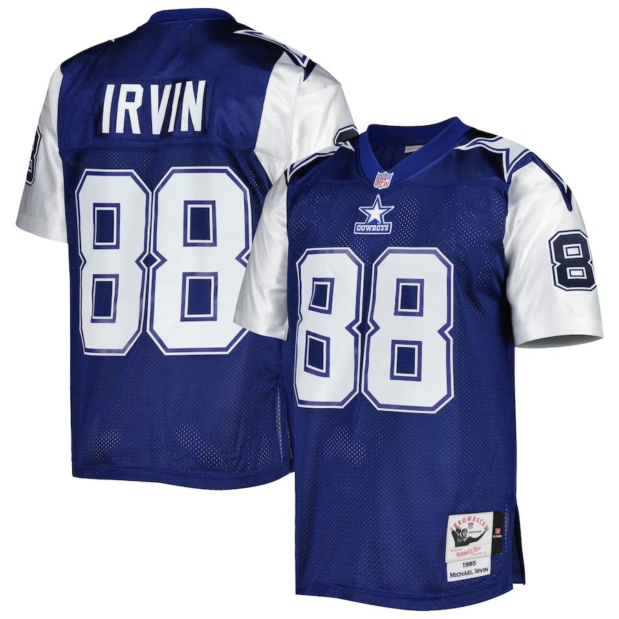 Men's Dallas Cowboys 1995 Michael Irvin Mitchell & Ness Navy Authentic Throwback Retired Player Jersey - Puhuasuan