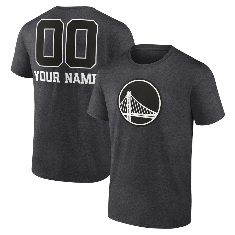 Men's Golden State Warriors Charcoal Personalized Name & Number Monochrome T-Shirt - Puhuasuan
